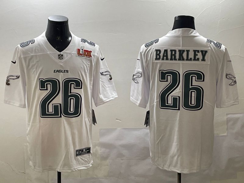 Men Philadelphia Eagles 26 Barkley White 2025 Nike Vapor Limited NFL Jersey style 3